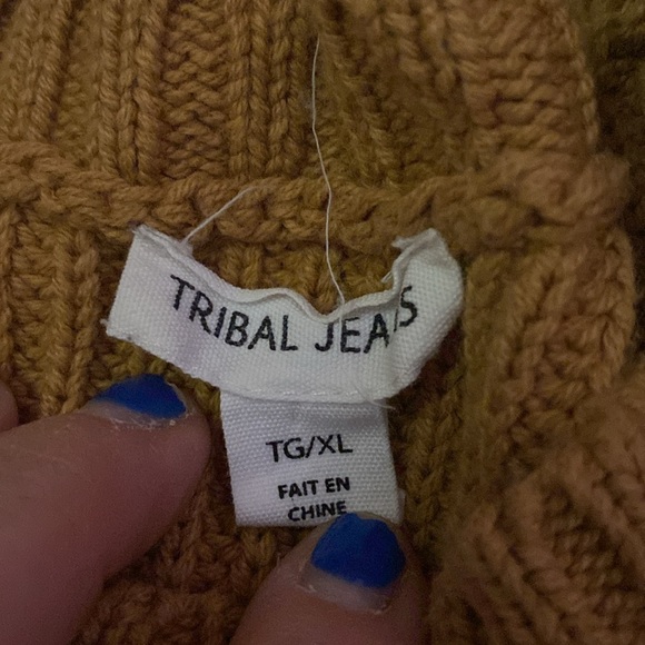 Mustard color crew, sweater, size extra large from tribal jeans - Picture 3 of 3